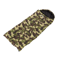 OUTDOOR EQUIPPED KIDS GREEN CAMO SLEEPING BAGS