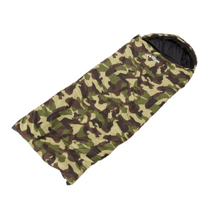 OUTDOOR EQUIPPED KIDS GREEN CAMO SLEEPING BAGS