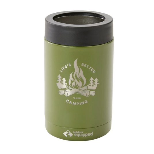 OUTDOOR EQUIPPED CAN COOLER OLIVE LIFES BETTER