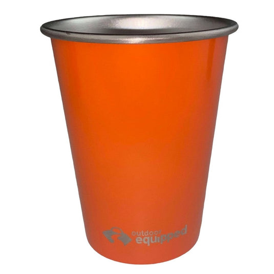 OUTDOOR EQUIPPED STAINLESS STEEL DRINKING CUP 350ML [CLR:ORANGE]