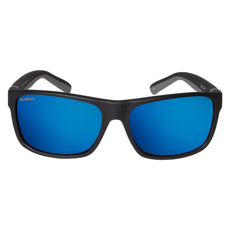 Load image into Gallery viewer, SPOTTERS SUNGLASSES KIDS WOMBAT MATT BLACK [LENS:BLUE MIRROR]
