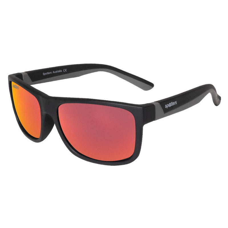 Load image into Gallery viewer, SPOTTERS SUNGLASSES KIDS WOMBAT MATT BLACK [LENS:RED MIRROR]
