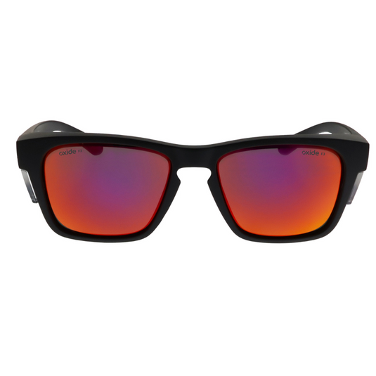 OXIDE SAFETY FROST MATT BLACK [LENS:RED MIRROR]