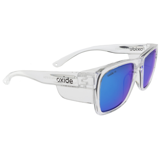 OXIDE SAFETY FROST CLEAR [LENS:BLUE MIRROR]