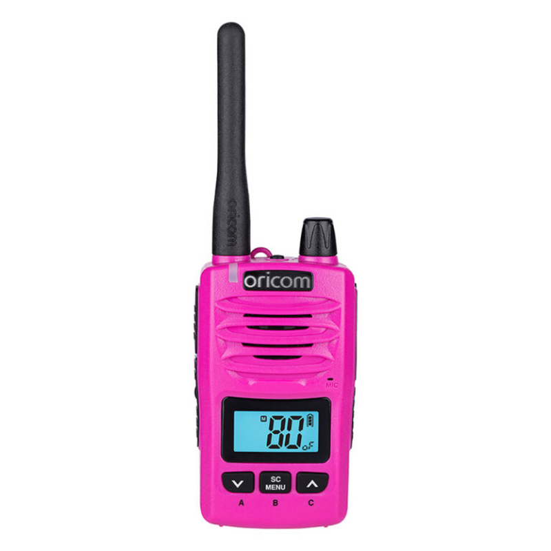 Load image into Gallery viewer, ORICOM DTX600 PINK WATERPROOF IP67 5 WATT HANDHELD UJF CB RADIO
