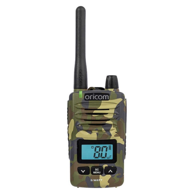 Load image into Gallery viewer, ORICOM DTX600 CAMO WATERPROOF IP67 5 WATT HANDHELD UHF CB RADIO
