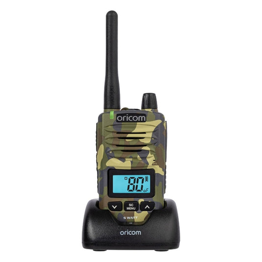 ORICOM DTX600 CAMO WATERPROOF IP67 5 WATT HANDHELD UHF CB RADIO