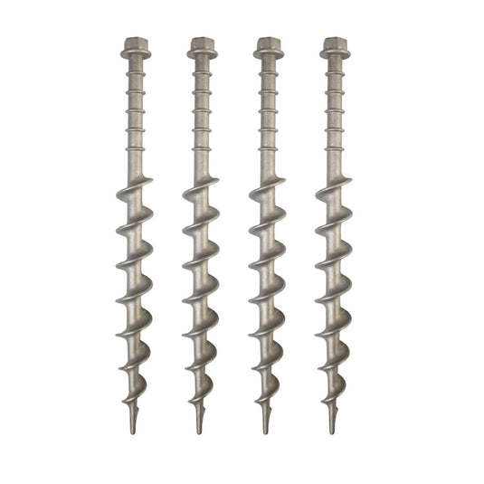 SUPEX LARGE ALLOY SCREW IN PEGS 4 PACK WITH GUY ROPE CLIP