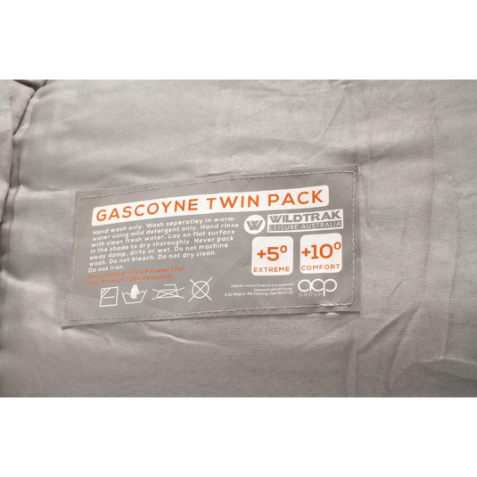 WILDTRAK GASCOYNE HOODED TWIN SLEEPING BAG 5 TO 10C