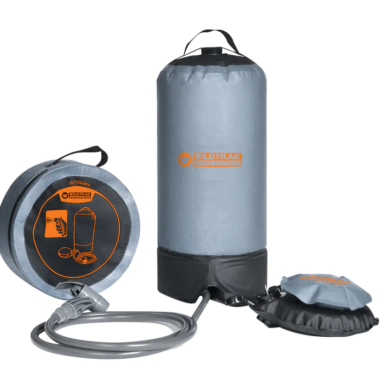 Load image into Gallery viewer, WILDTRAK HEAVY DUTY 15L PORTABLE SHOWER BAG WITH FOOT PUMP
