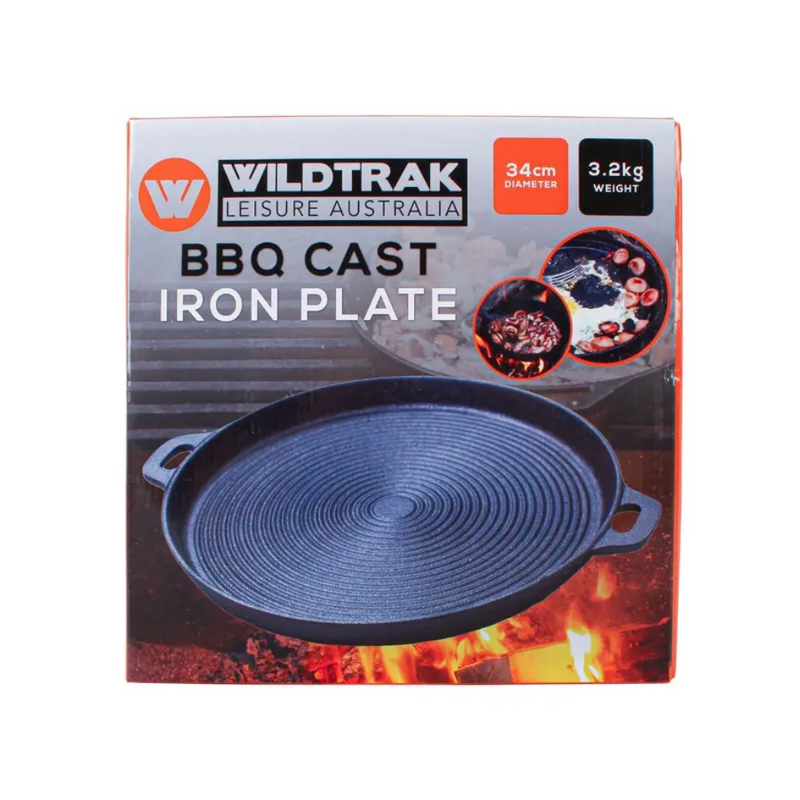Load image into Gallery viewer, WILDTRAK ROUND BBQ CAST IRON PLATE RIBBED 
