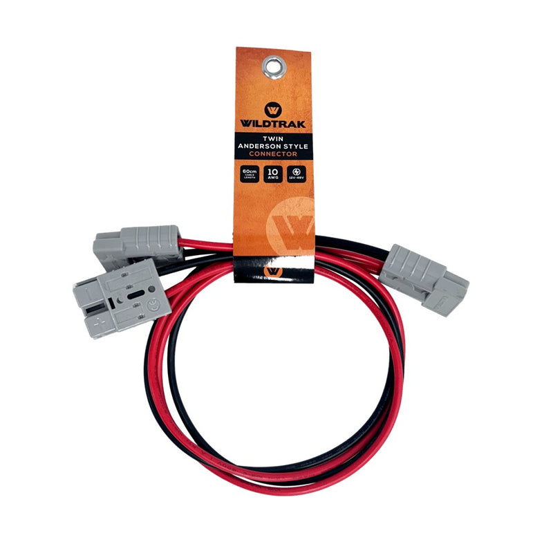 Load image into Gallery viewer, WILDTRAK 50A ANDERSON CONNECTOR TWILL 5MM LEAD 60CM 10AWG
