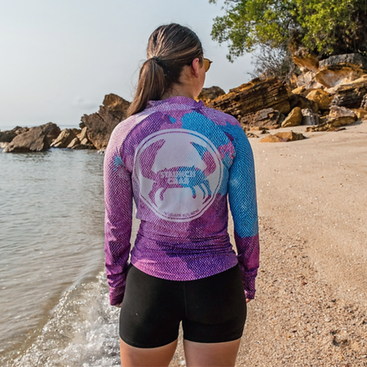 STAUNCH CRAB WOMENS SINIK MAGENTA UPF50+ LONG SLEEVE FISHING SHIRT [SZ:2X-LARGE]