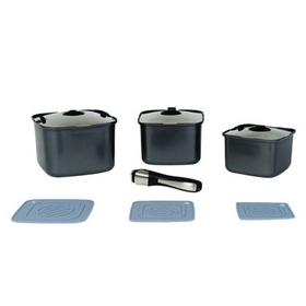 SMARTSPACE COOKWARE 3 PIECE SET SQUARE POTS