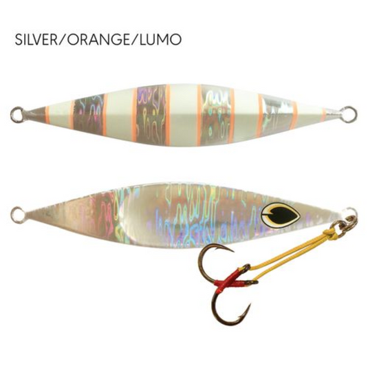 BLACK MAGIC FLIPPER JIG [SZ:150G CLR:SILVER/ORANGE/LUMO]