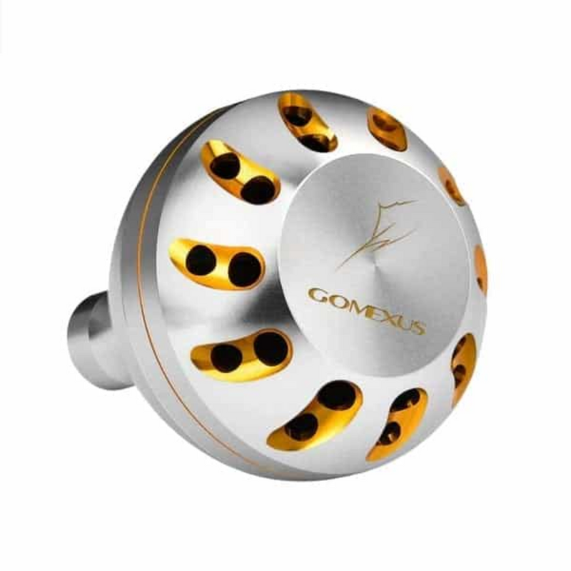 Load image into Gallery viewer, GOMEXUS ALUMINIUM POWER KNOB [SZ:47MM SHIMANO CLR:SILVER &amp; GOLD]
