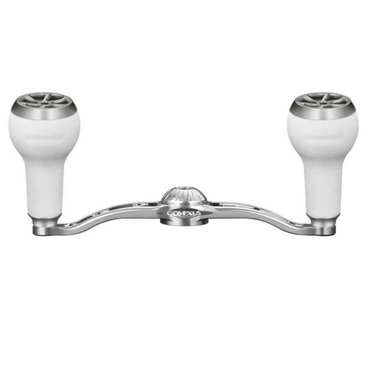GOMEXUS 100MM ALUMINIUM BAITCAST HANDLE TPE 27MM [SZ:8X5 SILVER CLR:WHITE]