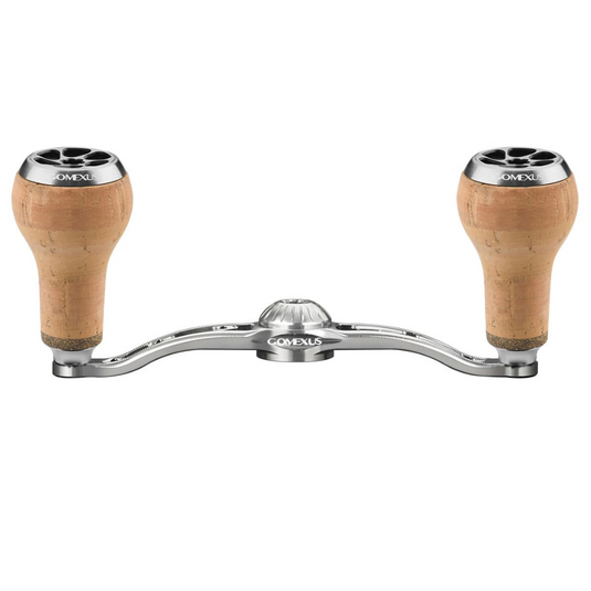 GOMEXUS 100MM ALUMINIUM BAITCAST HANDLE CORK 27MM [SZ:8X5 CLR:SILVER]