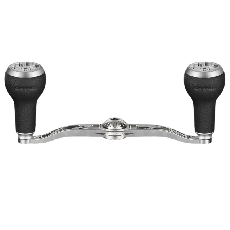 Load image into Gallery viewer, GOMEXUS 100MM ALUMINIUM BAITCAST HANDLE TPE 27MM [SZ:7X4 SILVER CLR:BLACK]
