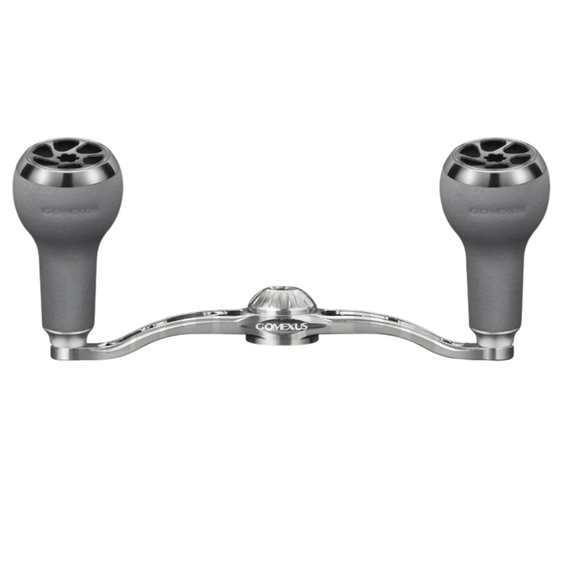 Load image into Gallery viewer, GOMEXUS 100MM ALUMINIUM BAITCAST HANDLE TPE 27MM [SZ:7X4 SILVER CLR:GREY]

