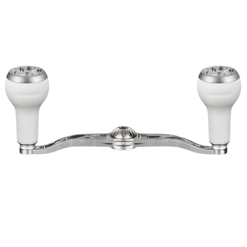 Load image into Gallery viewer, GOMEXUS 100MM ALUMINIUM BAITCAST HANDLE TPE 27MM [SZ:7X4 SILVER CLR:WHITE]
