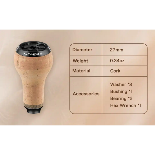 GOMEXUS 27MM CORK REEL POWER KNOB [CLR:BLACK]