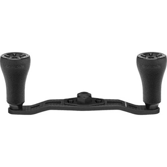 GOMEXUS 95MM CARBON FIBRE BAITCAST HANDLE TPE KNOB [SZ:7X4  CLR:BLACK & PURPLE]