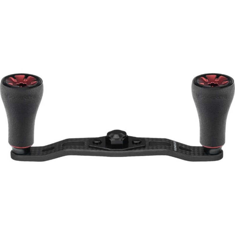 Load image into Gallery viewer, GOMEXUS 95MM CARBON FIBRE BAITCAST HANDLE TPE KNOB [SZ:7X4  CLR:BLACK &amp; RED]
