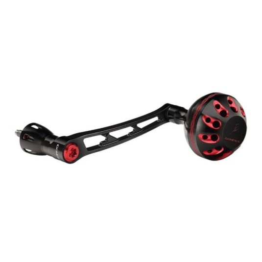 GOMEXUS 70MM ALUMINIUM POWER HANDLE 38MM KNOB SHIMANO [CLR:BLACK & RED]