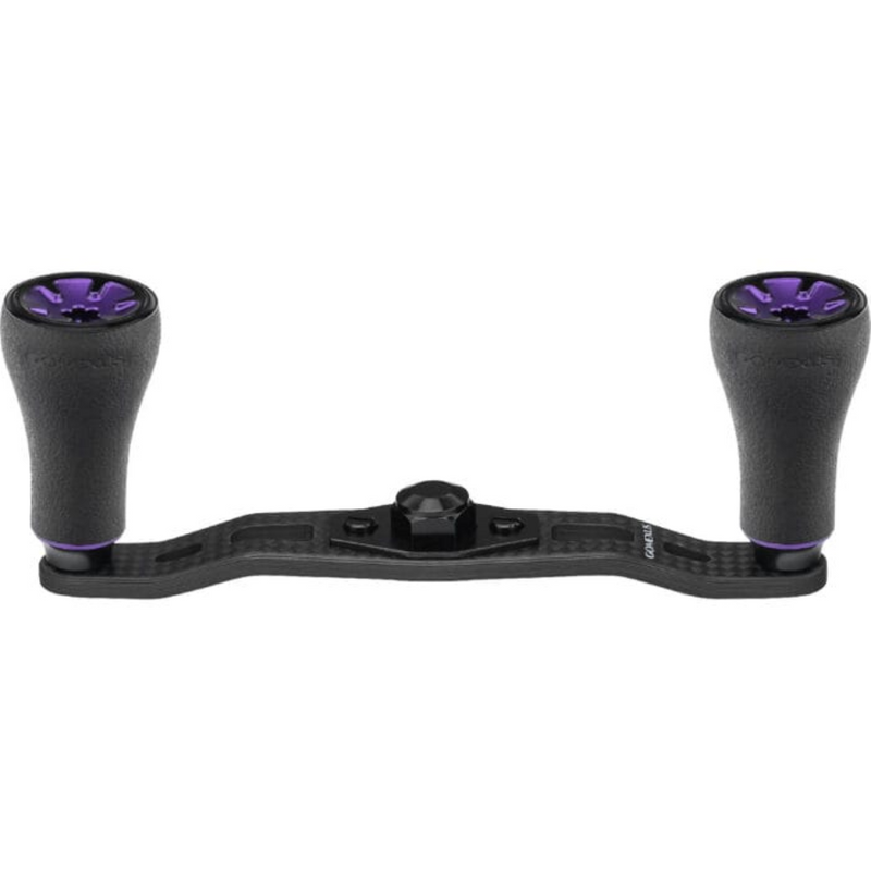 Load image into Gallery viewer, GOMEXUS 95MM CARBON FIBRE BAITCAST HANDLE TPE KNOB [SZ:8X5 CLR:BLACK &amp; PURPLE]
