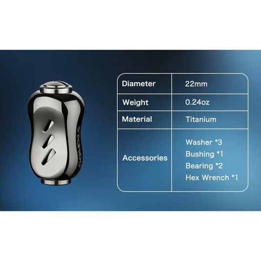 GOMEXUS 22MM TITANIUM REEL POWER KNOB [CLR:TITANIUM BLACK]