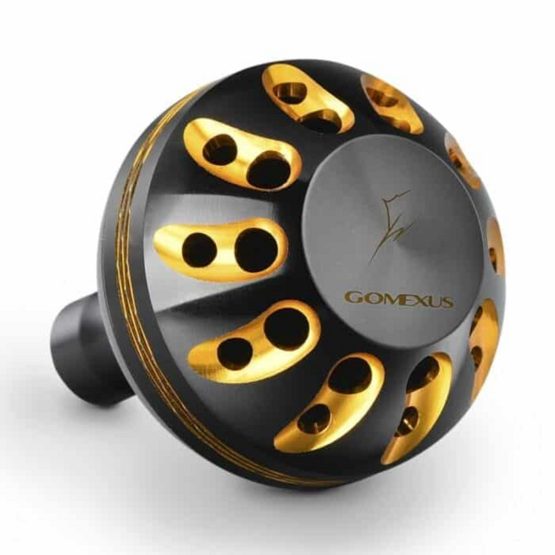 Load image into Gallery viewer, GOMEXUS ALUMINIUM POWER KNOB [SZ:38MM CLR:BLACK &amp; GOLD]
