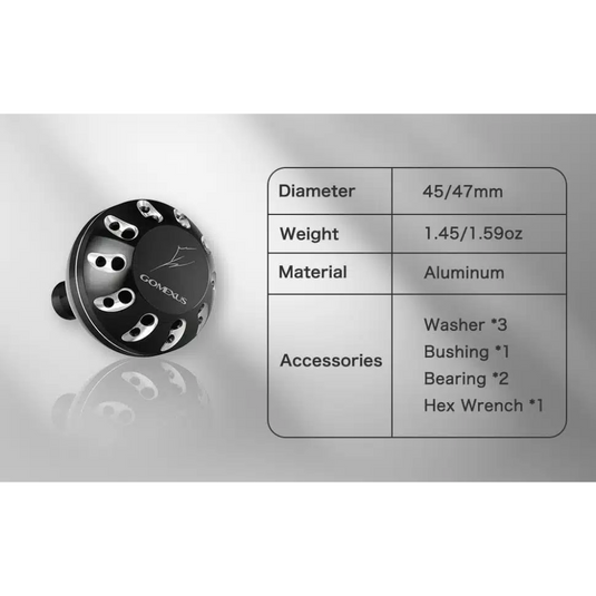 GOMEXUS ALUMINIUM POWER KNOB [SZ:45MM SHIMANO CLR:SILVER & GOLD]