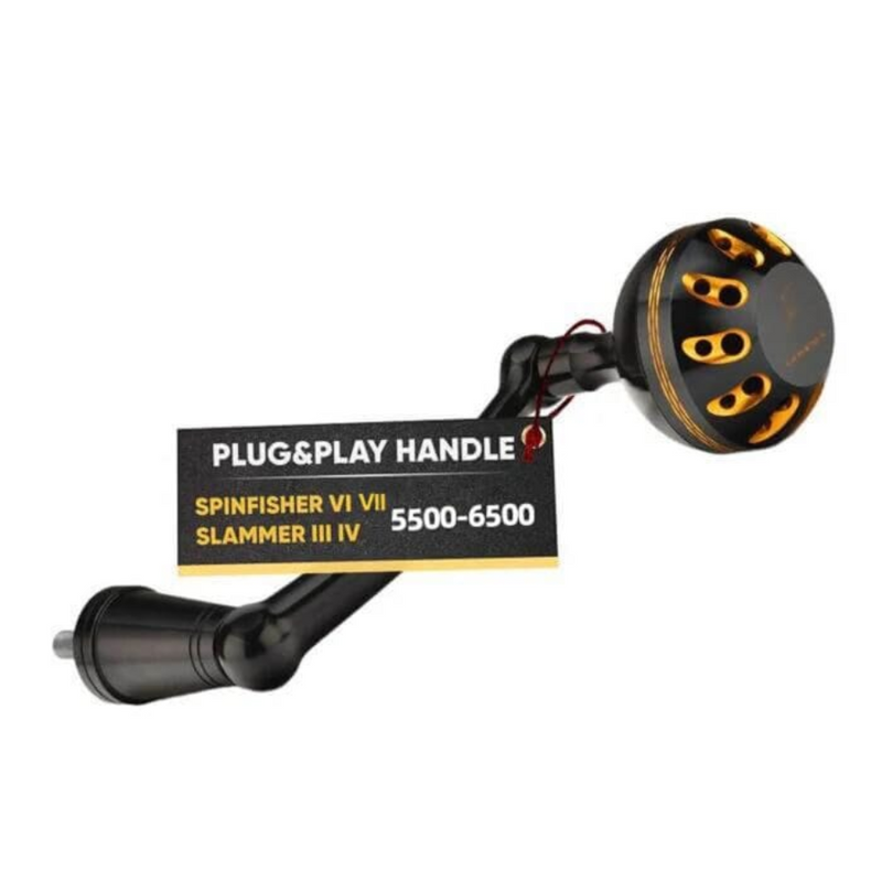 Load image into Gallery viewer, GOMEXUS 75MM ALUMINIUM POWER HANDLE 41MM KNOB PENN [CLR:BLACK &amp; GOLD]
