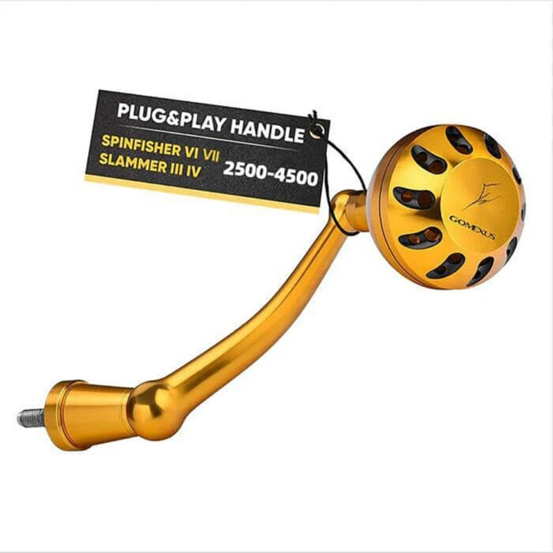 Load image into Gallery viewer, GOMEXUS 65MM ALUMINIUM POWER HANDLE 38MM KNOB PENN [CLR:GOLD &amp; BLACK]
