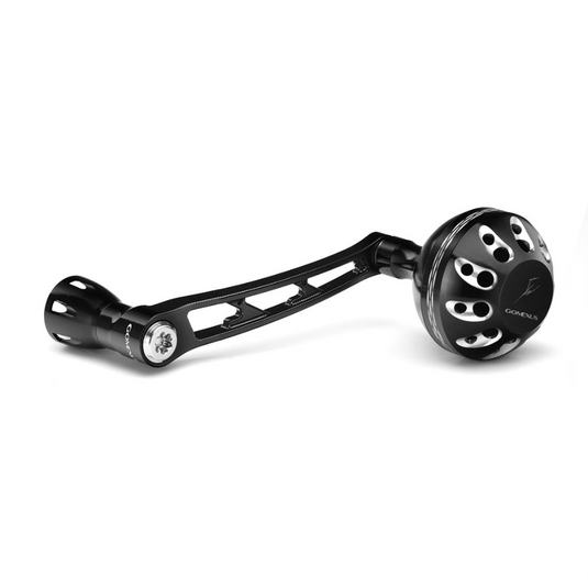 GOMEXUS 68MM ALUMINIUM POWER HANDLE 38MM KNOB DAIWA [CLR:BLACK & SILVER]