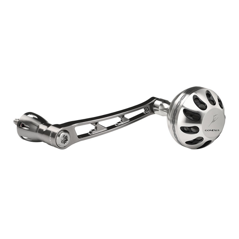 Load image into Gallery viewer, GOMEXUS 68MM ALUMINIUM POWER HANDLE 38MM KNOB DAIWA [CLR:SILVER &amp; BLACK]
