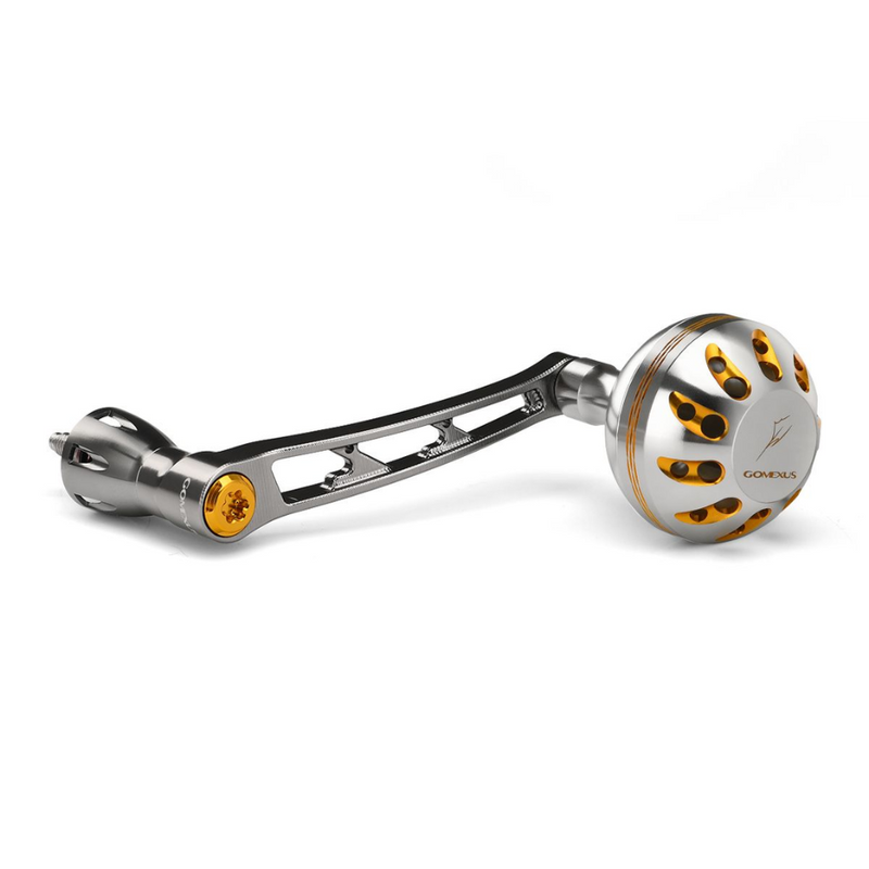 Load image into Gallery viewer, GOMEXUS 70MM ALUMINUM POWER HANDLE 38MM KNOB SHIMANO [CLR:SILVER &amp; GOLD]
