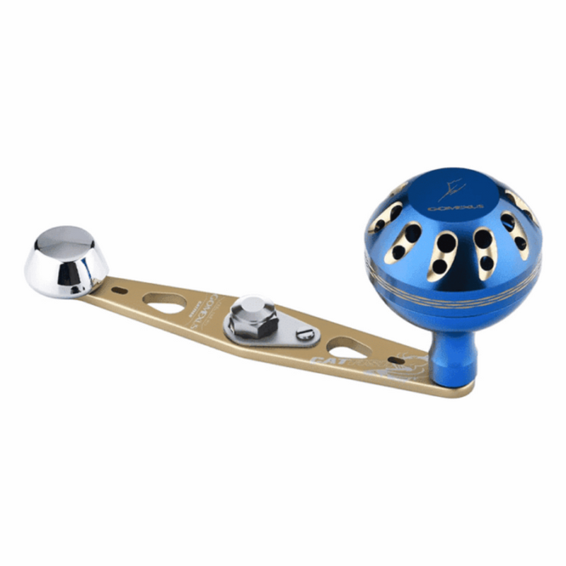 Load image into Gallery viewer, GOMEXUS 95MM HANDLE 38MM ALUMINIUM KNOB ABU 8X5 [CLR:BLUE &amp; GOLD]
